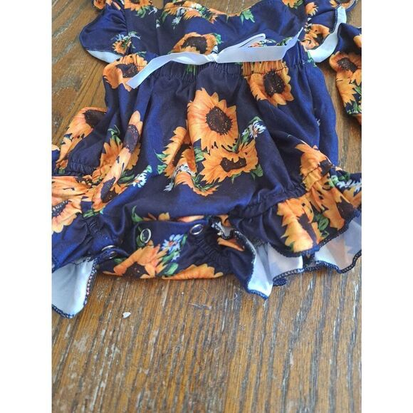 New 24 Month Floral One Piece Romper Outfit Sunflower - Picture 2 of 3